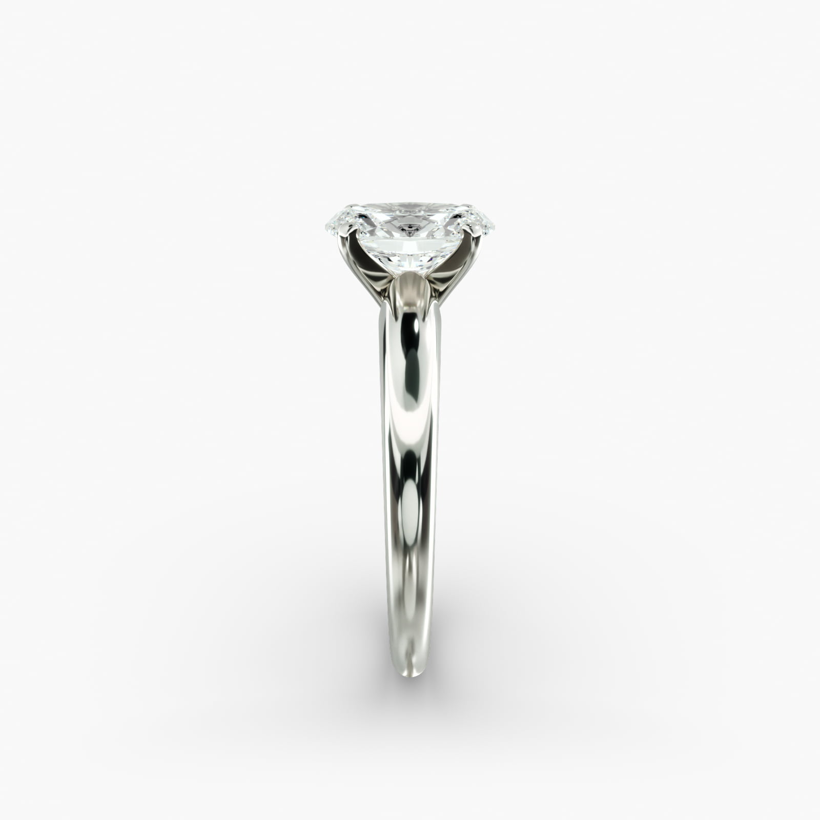 Lumiere Aurelia Oval Cut Engagement Ring in 18K White Gold