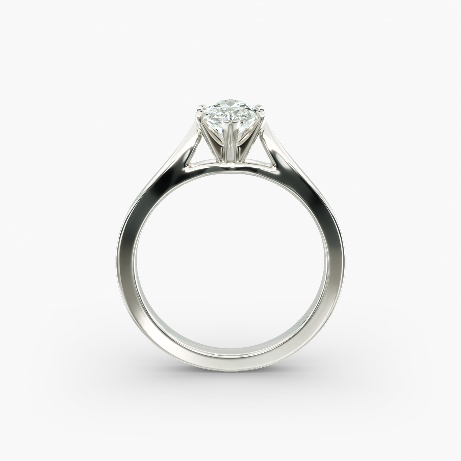 Lumiere Solene Marquise Cut Engagement Ring in 18K White Gold