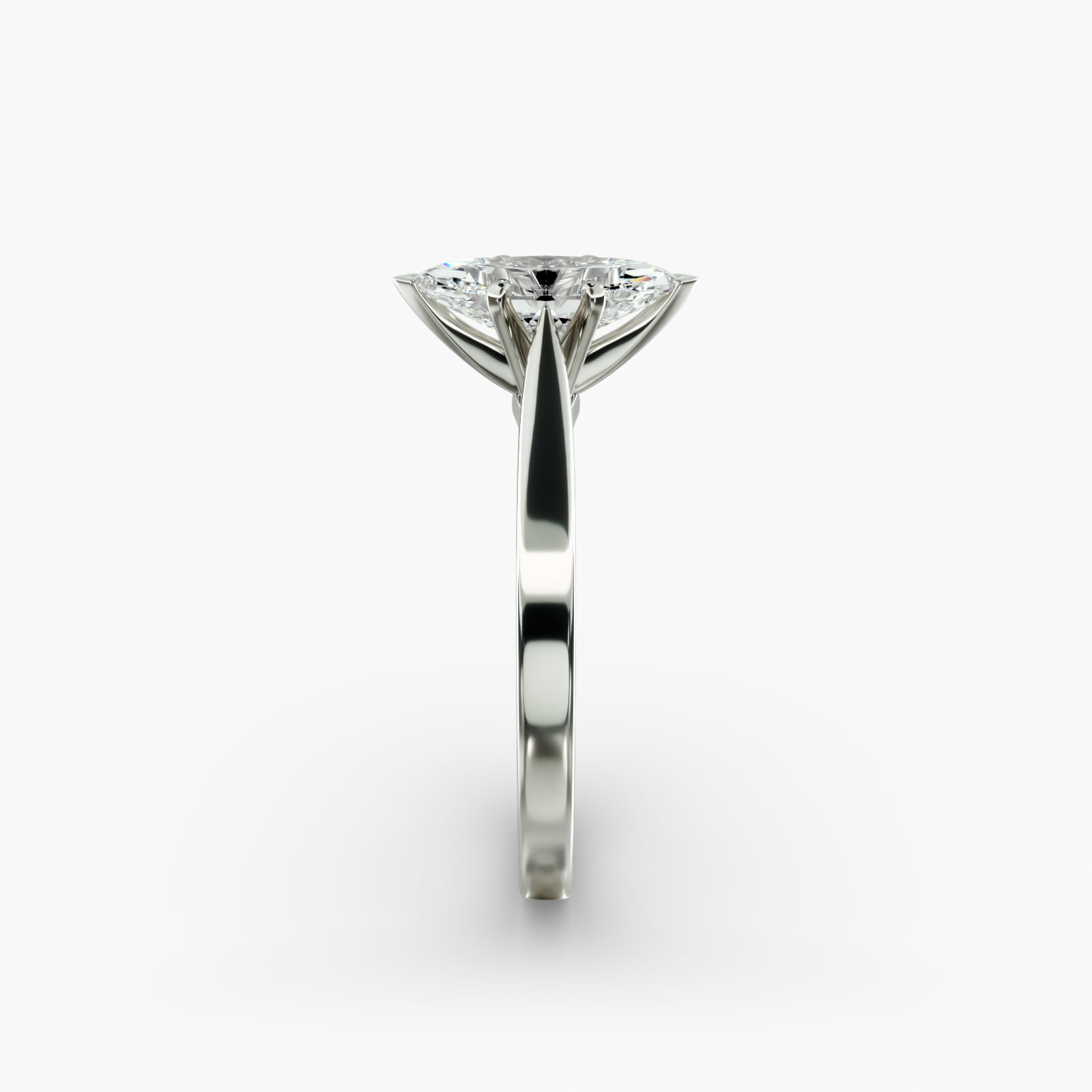 Lumiere Solene Marquise Cut Engagement Ring in 18K White Gold