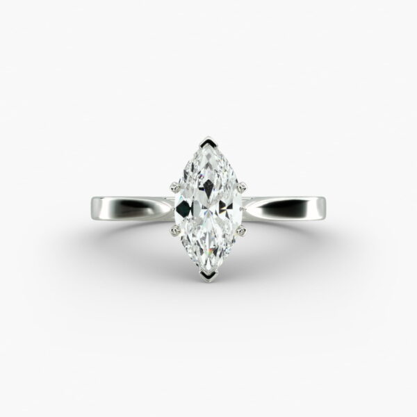 Lumiere Solene Marquise Cut Engagement Ring in 18K White Gold