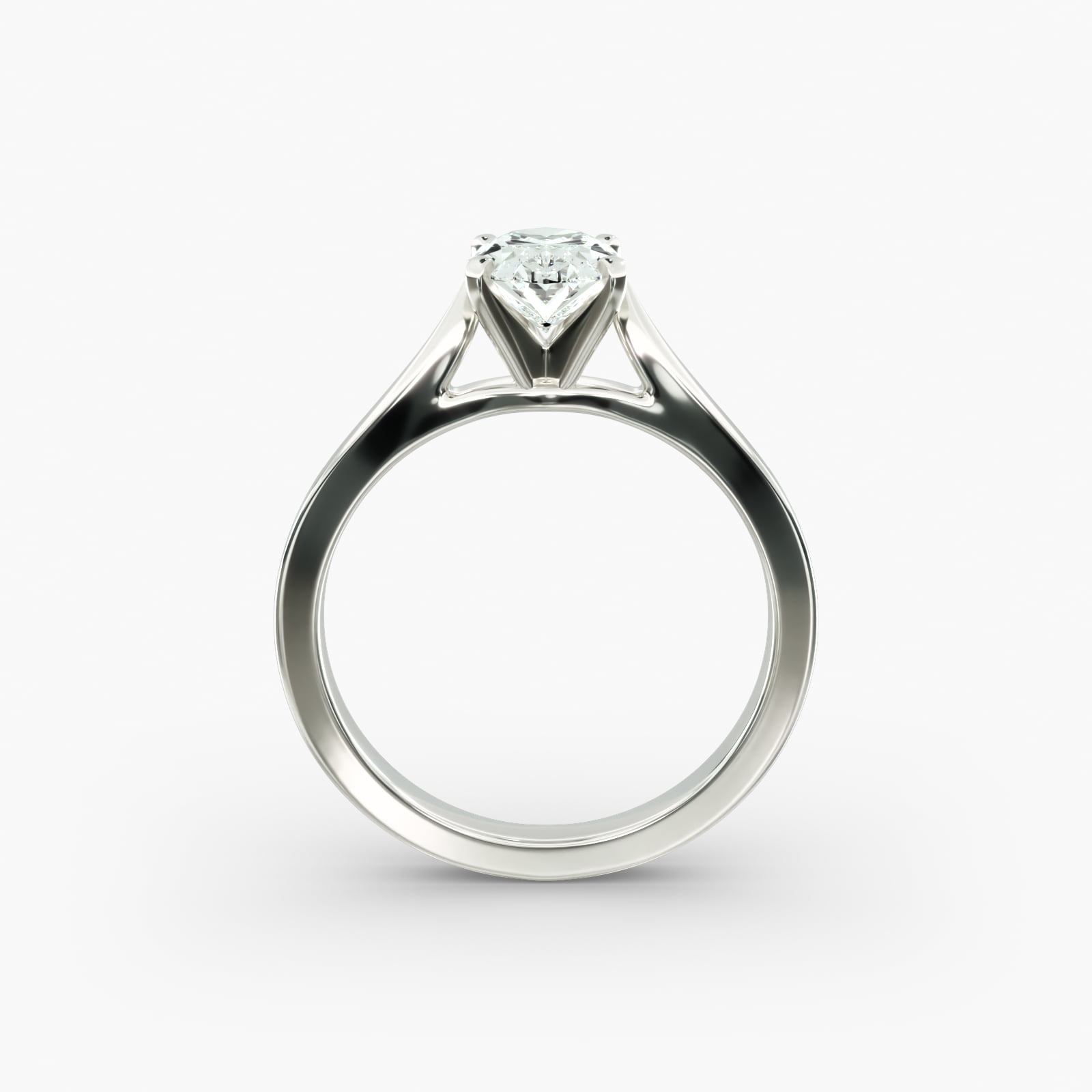 Lumiere Solene Oval Cut Engagement Ring in 18K White Gold