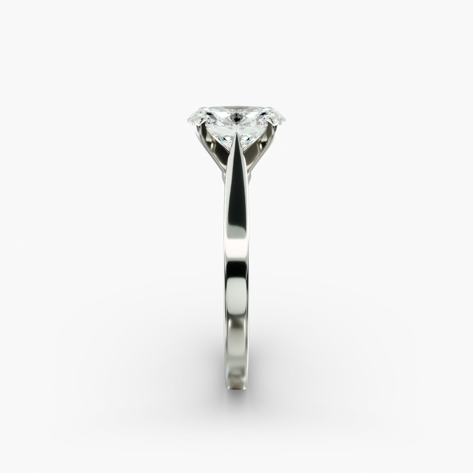 Lumiere Solene Oval Cut Engagement Ring in 18K White Gold