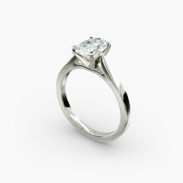 Lumiere Solene Oval Cut Engagement Ring in 18K White Gold