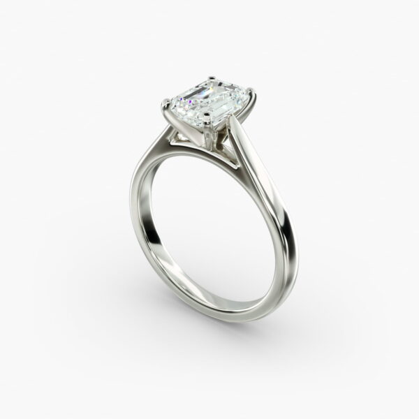 Lumiere Adele Emerald Diamond Engagement Ring in 18K White Gold