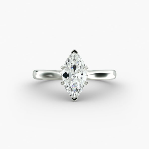 Lumiere Adele Marquise Diamond Engagement Ring in 18K White Gold