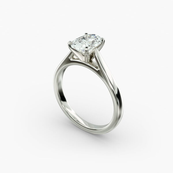 Lumiere Adele Oval Diamond Engagement Ring in 18K White Gold