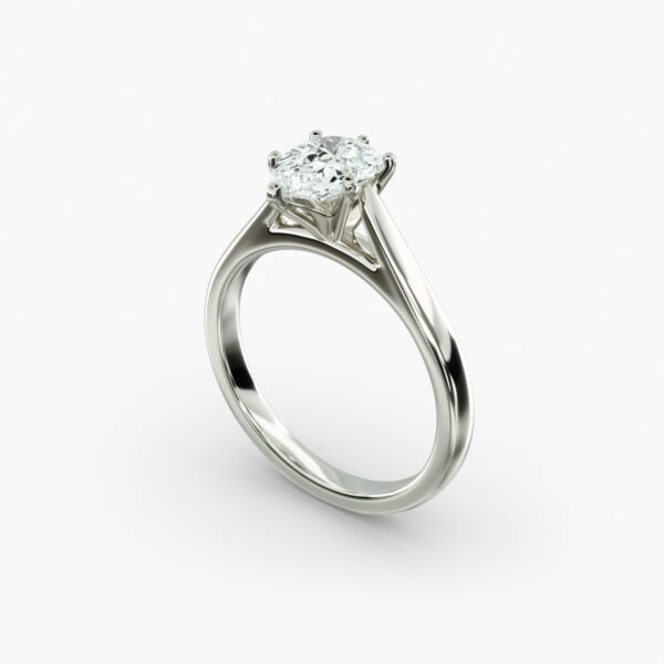 Lumiere Adele Pear Diamond Engagement Ring in 18K White Gold