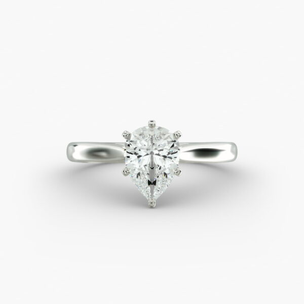 Lumiere Adele Pear Diamond Engagement Ring in 18K White Gold