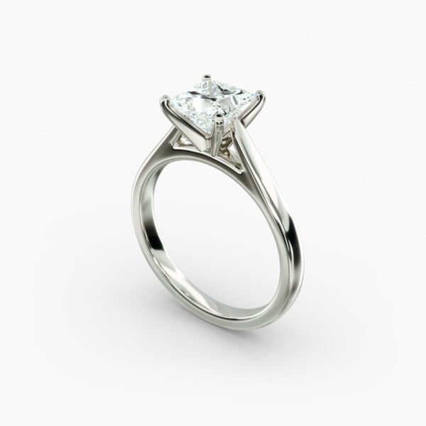 Lumiere Adele Princess Diamond Engagement Ring in 18K White Gold