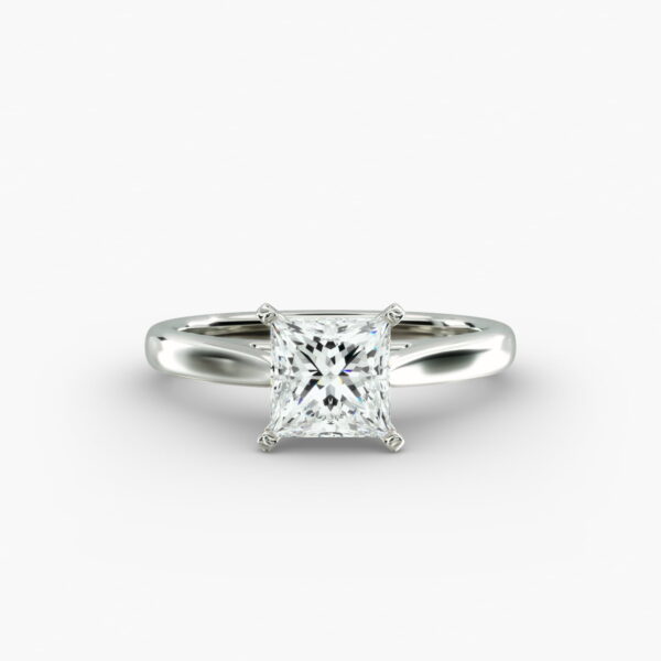 Lumiere Adele Princess Diamond Engagement Ring in 18K White Gold