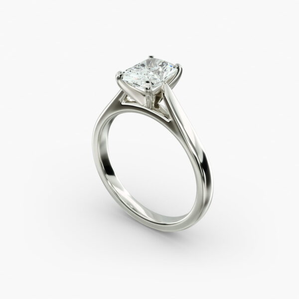 Lumiere Adele Radiant Diamond Engagement Ring in 18K White Gold