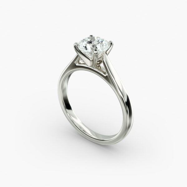 Lumiere Adele Round Diamond Engagement Ring in 18K White Gold