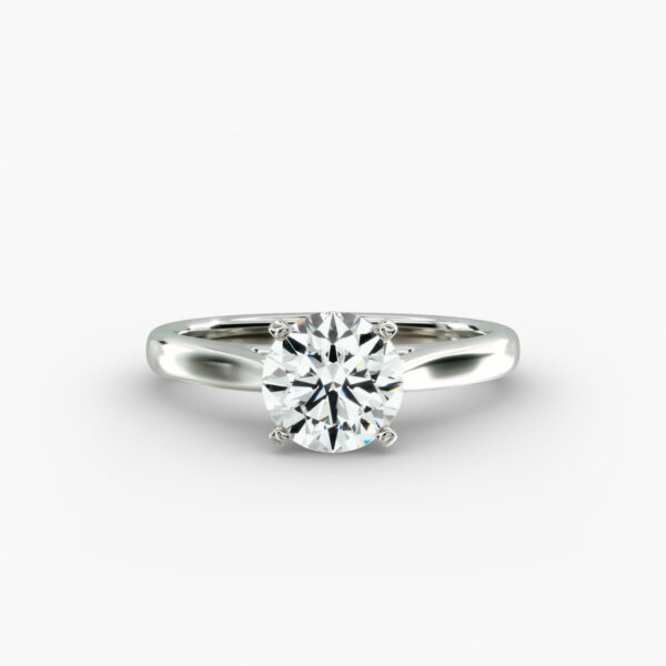 Lumiere Adele Round Diamond Engagement Ring in 18K White Gold