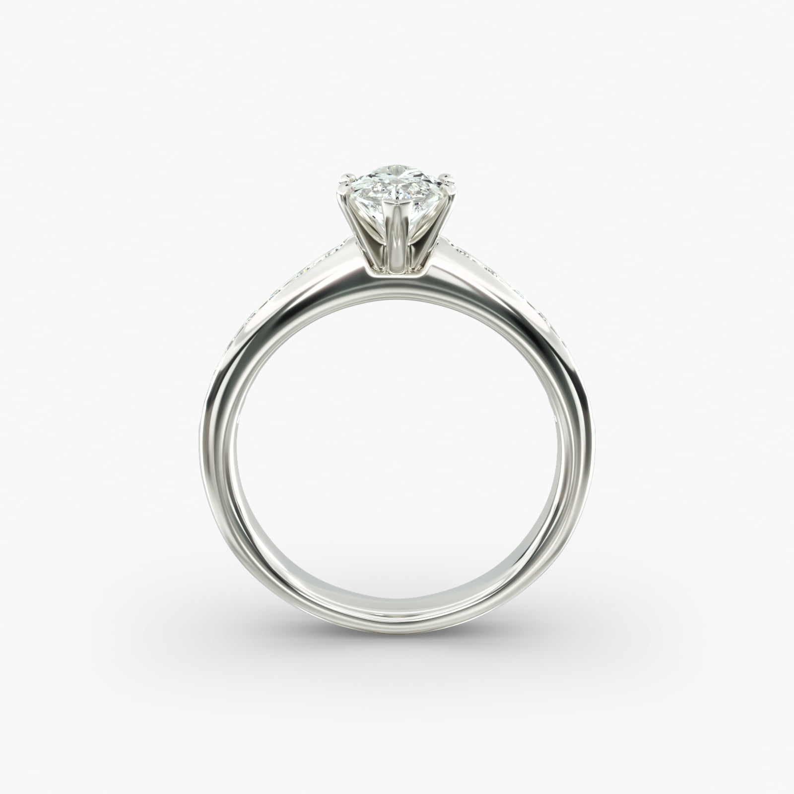 Lumiere Camille Channel-Set Marquise Diamond Engagement Ring in 18K White Gold