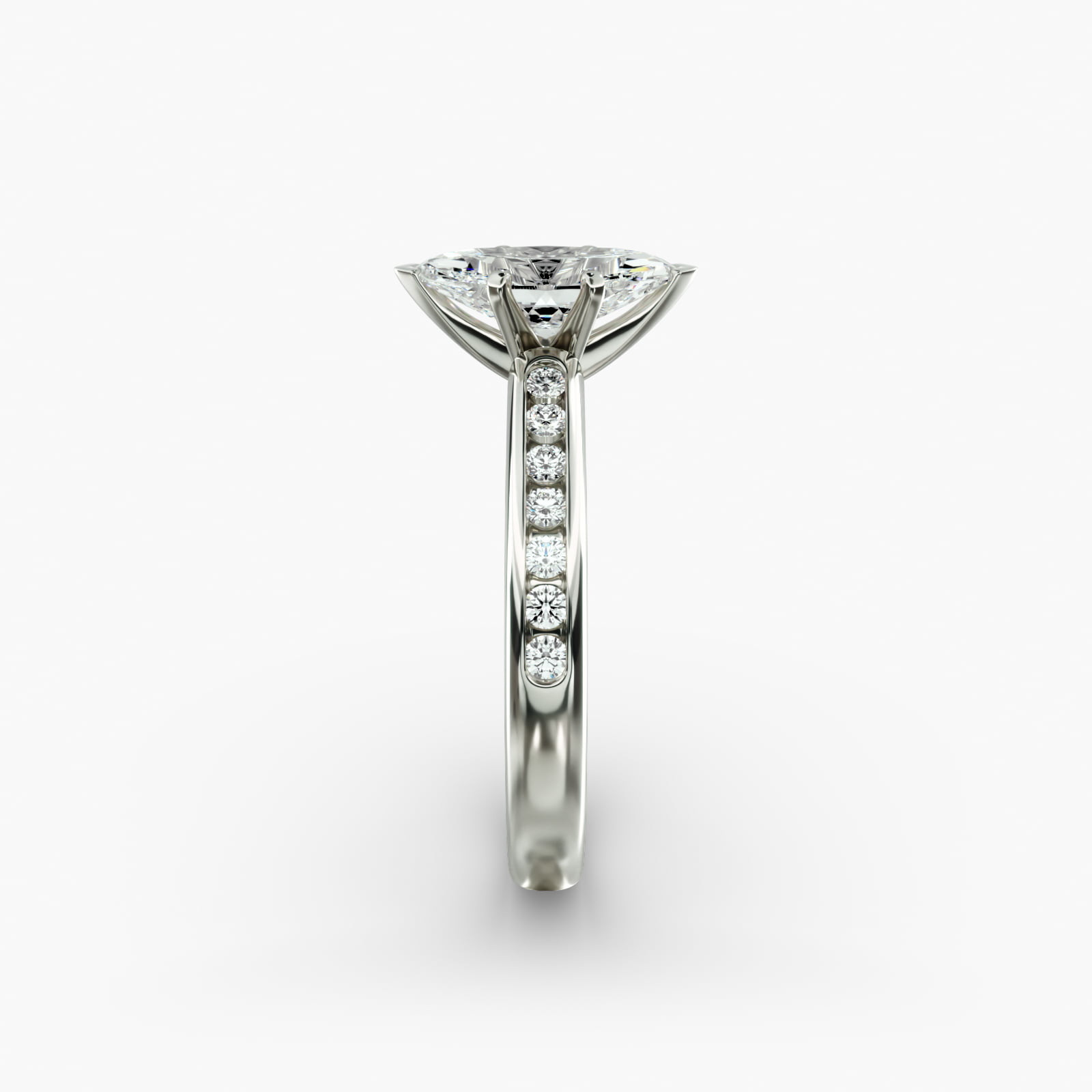 Lumiere Camille Channel-Set Marquise Diamond Engagement Ring in 18K White Gold