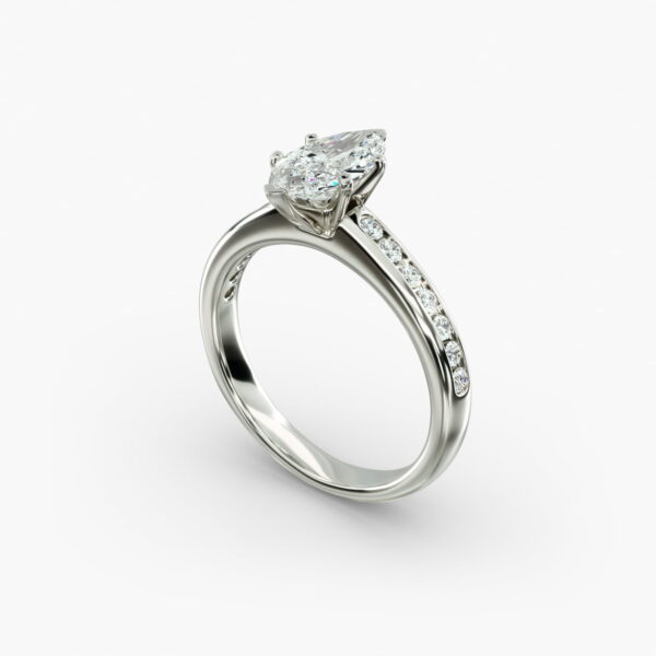 Lumiere Camille Channel-Set Marquise Diamond Engagement Ring in 18K White Gold