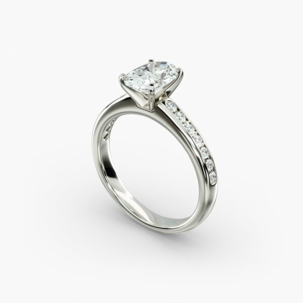 Lumiere Camille Channel-Set Oval Diamond Engagement Ring in 18K White Gold