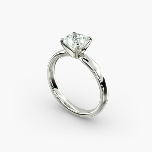 Lumiere Ella Cushion Diamond Engagement Ring in 18K White Gold