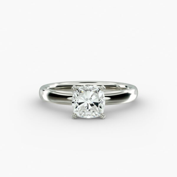 Lumiere Ella Cushion Diamond Engagement Ring in 18K White Gold