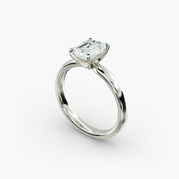 Lumiere Ella Emerald Diamond Engagement Ring in 18K White Gold