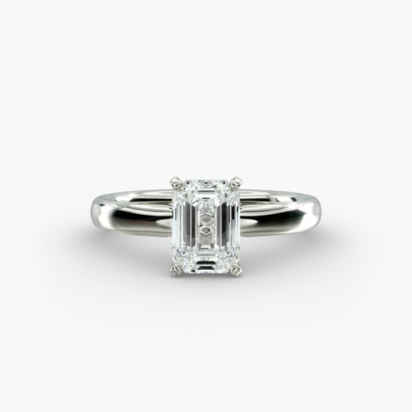 Lumiere Ella Emerald Diamond Engagement Ring in 18K White Gold