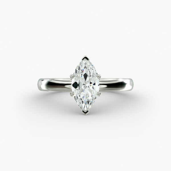 Lumiere Ella Marquise Diamond Engagement Ring in 18K White Gold