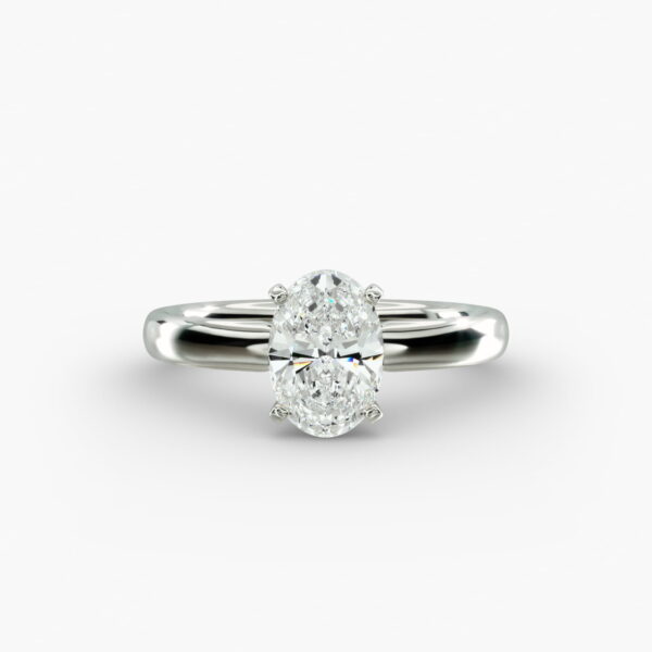 Lumiere Ella Oval Diamond Engagement Ring in 18K White Gold