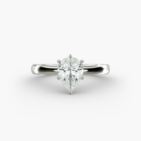 Lumiere Ella Pear Diamond Engagement Ring in 18K White Gold