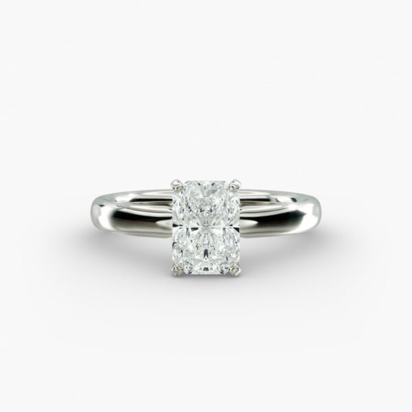 Lumiere Ella Radiant Diamond Engagement Ring in 18K White Gold