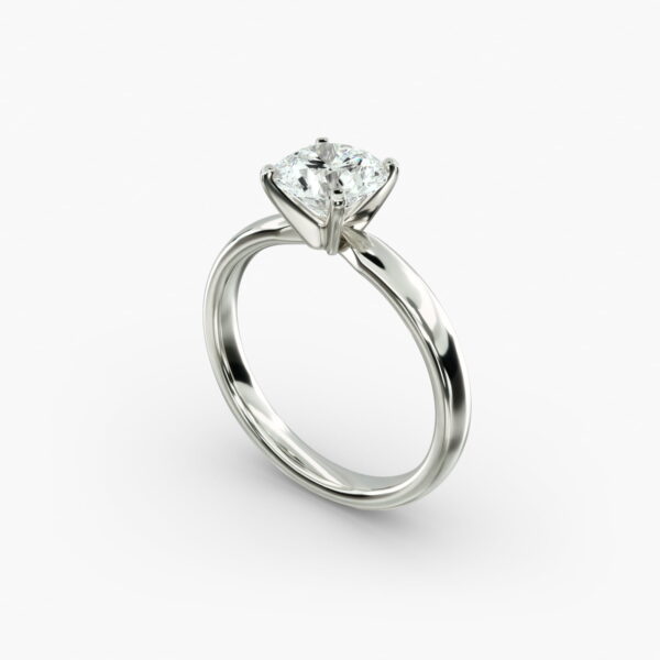 Lumiere Ella Round Diamond Engagement Ring in 18K White Gold