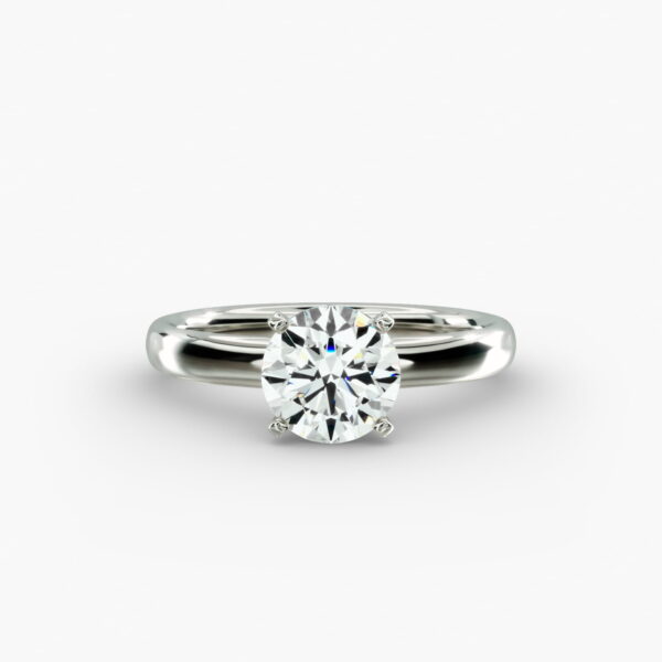 Lumiere Ella Round Diamond Engagement Ring in 18K White Gold