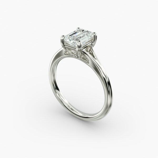 Lumiere Estelle Emerald Diamond Engagement Ring in 18K White Gold