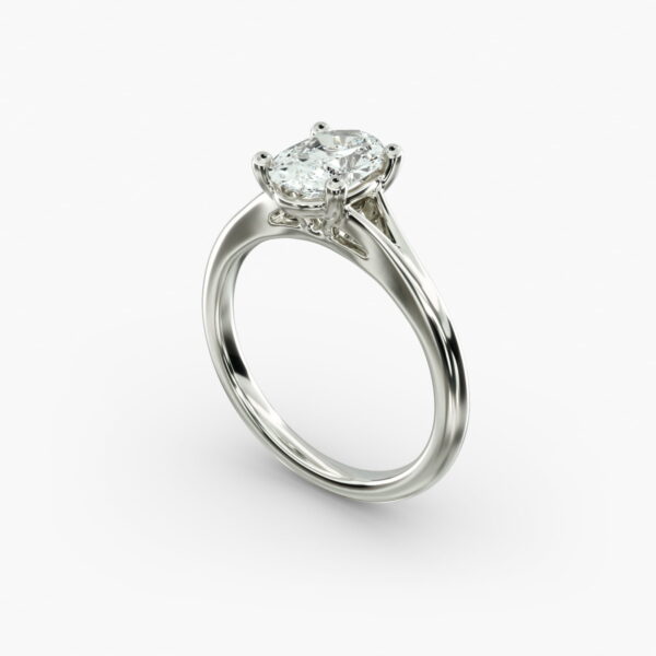Lumiere Estelle Oval Diamond Engagement Ring in 18K White Gold