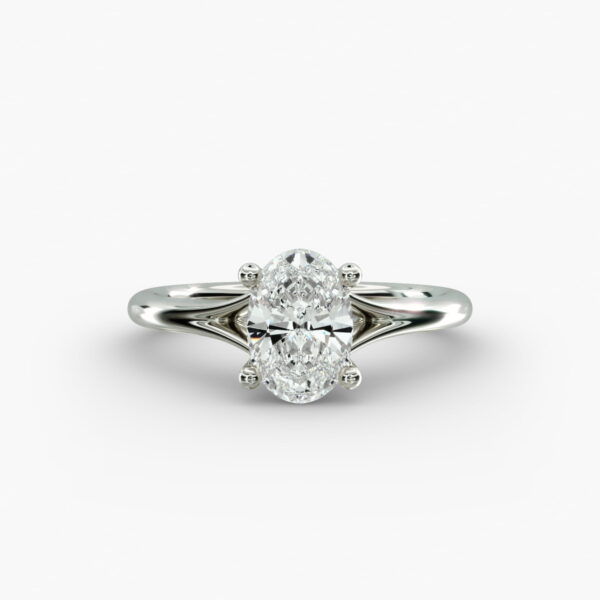 Lumiere Estelle Oval Diamond Engagement Ring in 18K White Gold