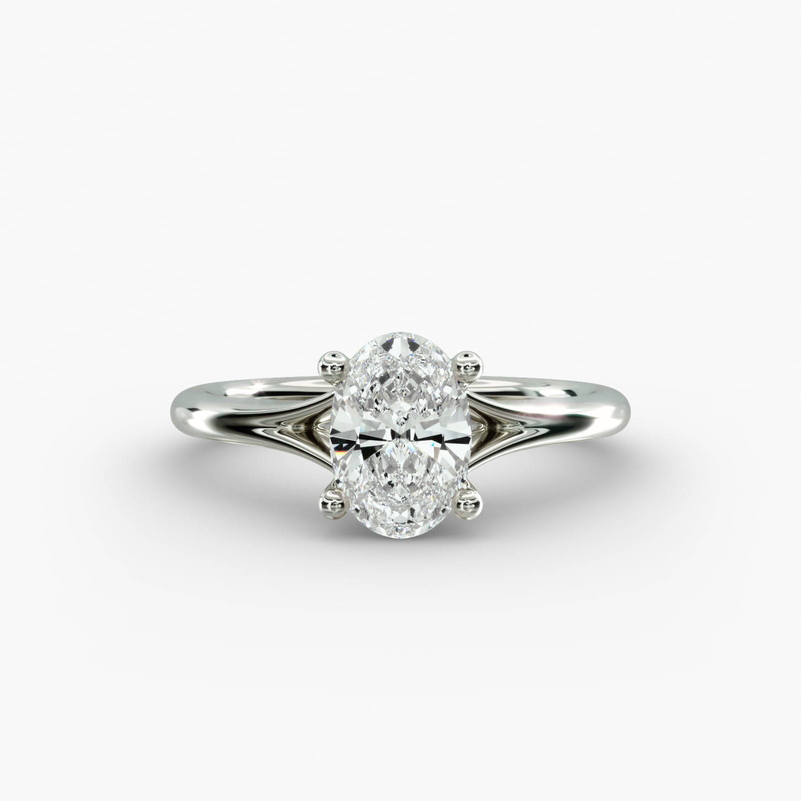Anel de noivado Lumiere Estelle com diamante oval em ouro branco de 18 quilates