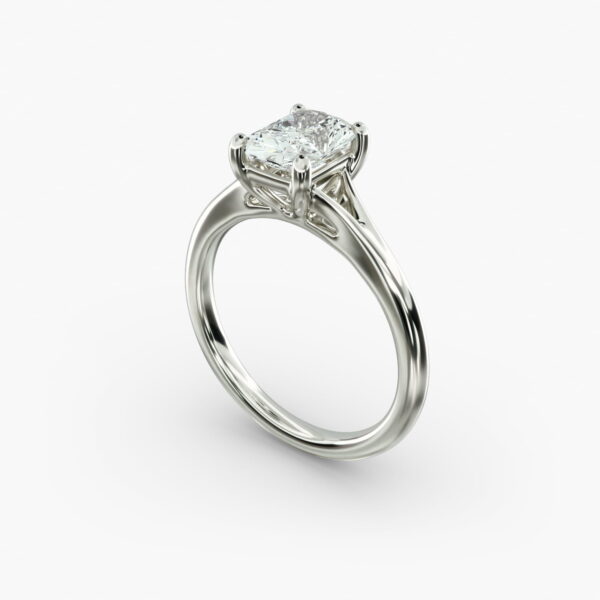 Lumiere Estelle Radiant Diamond Engagement Ring in 18K White Gold