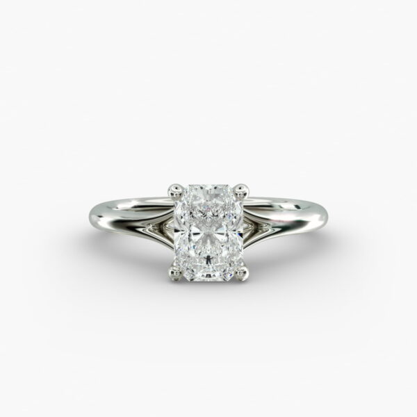 Lumiere Estelle Radiant Diamond Engagement Ring in 18K White Gold