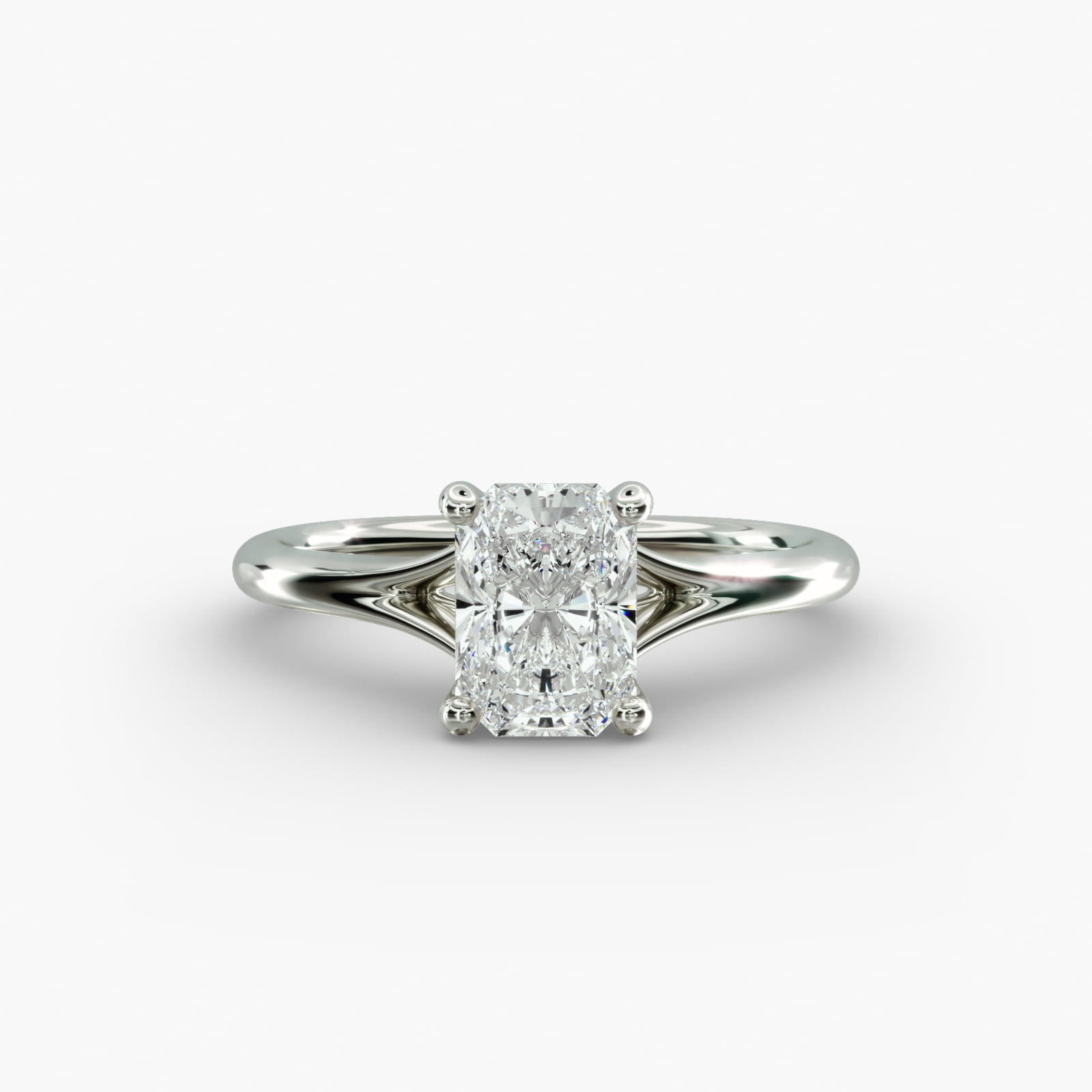 Anel de noivado Lumiere Estelle Radiant Diamond em ouro branco de 18 quilates