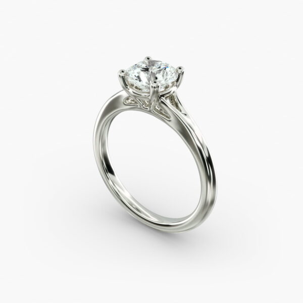 Lumiere Estelle Round Diamond Engagement Ring in 18K White Gold