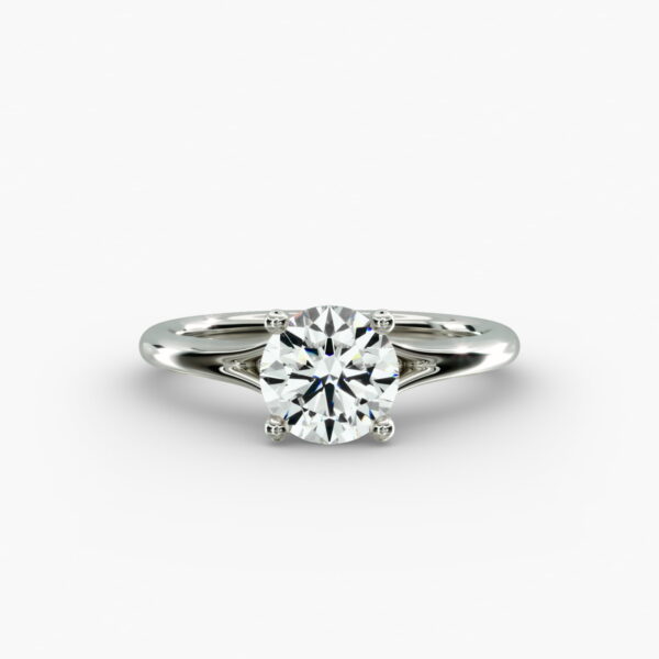 Lumiere Estelle Round Diamond Engagement Ring in 18K White Gold