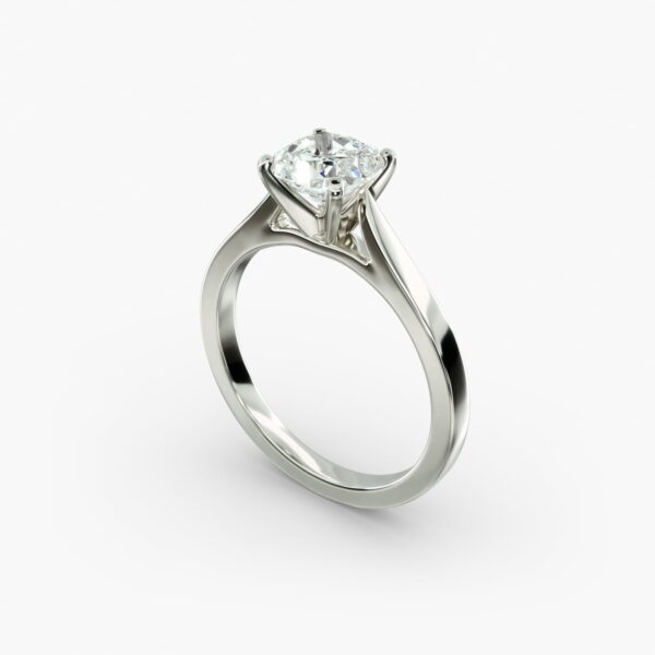 Anel de noivado de diamante almofadado Lumiere Harmony Twist em ouro branco de 18K