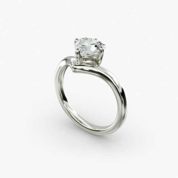 Lumiere Muse Heart Diamond Engagement Ring in 18K White Gold