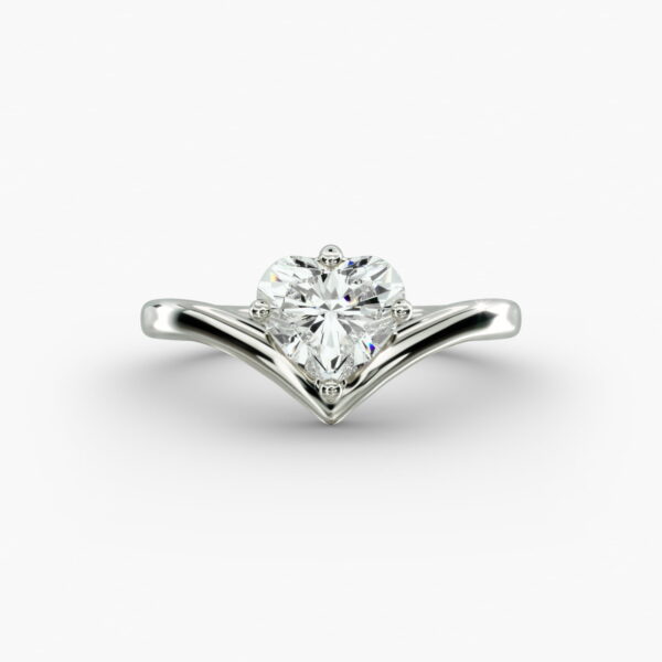 Lumiere Muse Heart Diamond Engagement Ring in 18K White Gold
