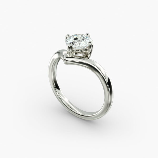 Lumiere Muse Round Diamond Engagement Ring in 18K White Gold