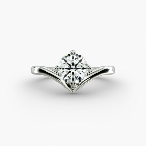 Lumiere Muse Round Diamond Engagement Ring in 18K White Gold