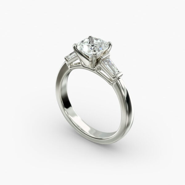 Lumiere Noa Cushion Diamond Ring in 18K White Gold