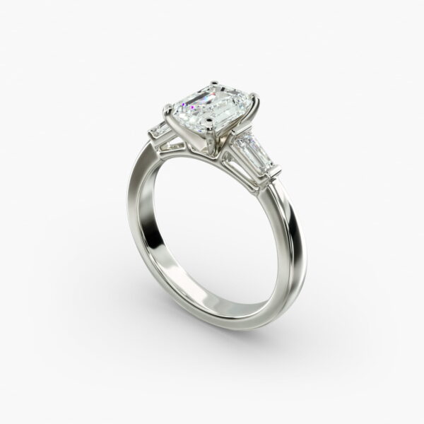 Lumiere Noa Emerald Diamond Ring in 18K White Gold