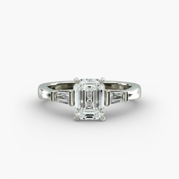 Lumiere Noa Emerald Diamond Ring in 18K White Gold