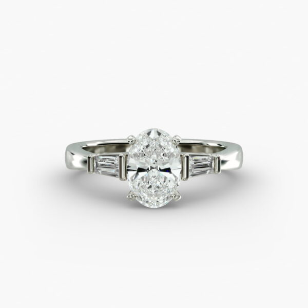 Lumiere Noa Oval Diamond Ring in 18K White Gold