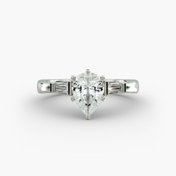 Lumiere Noa Pear Diamond Ring in 18K White Gold